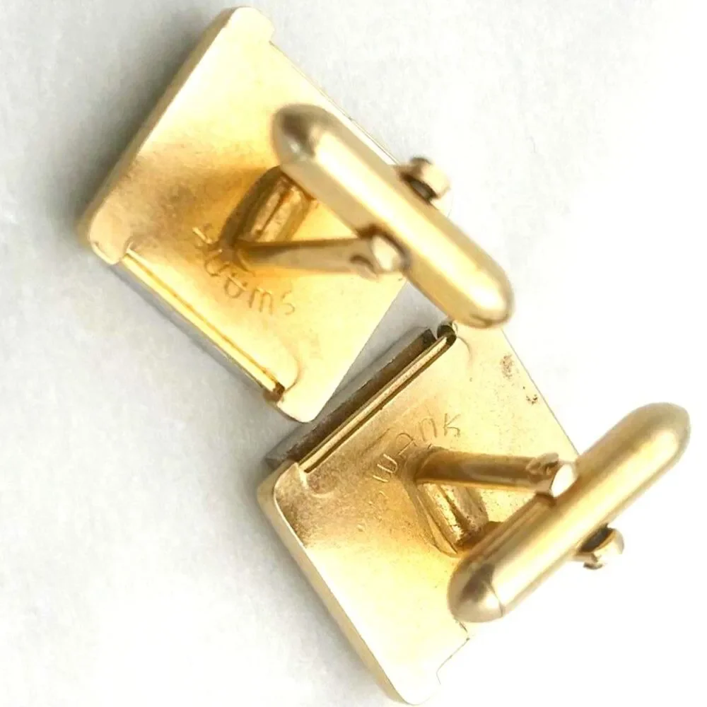 Vintage Swank Two Tone Silver and Gold Tone Cufflinks MCM